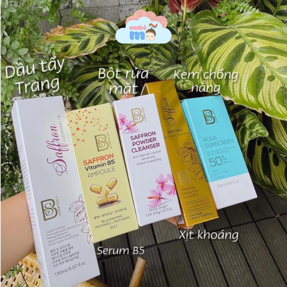 Bột Rửa Mặt Chiết Xuất Saffron BSCosmetics Saffron Powder Cleanser 3in1 100g - Embé Mỡ