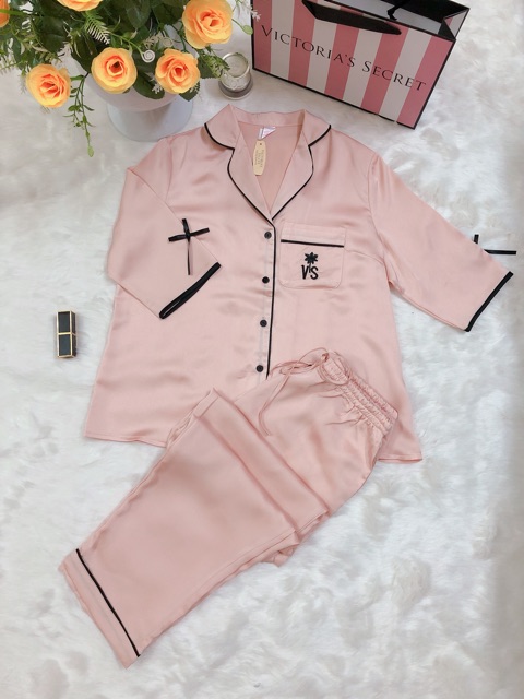 Bộ ngủ pijama lụa quần dài victoria | BigBuy360 - bigbuy360.vn