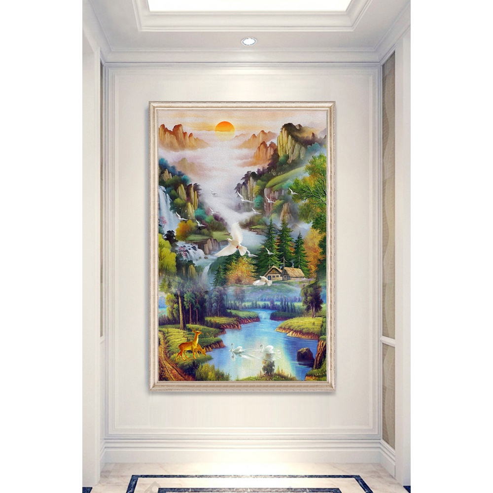 In hình ép gỗ Laminate TRANH HÀNH LANG TRUNG QUỐC - Mẫu 8 (50x75, 60x90, 70x110). In ảnh theo yêu cầu