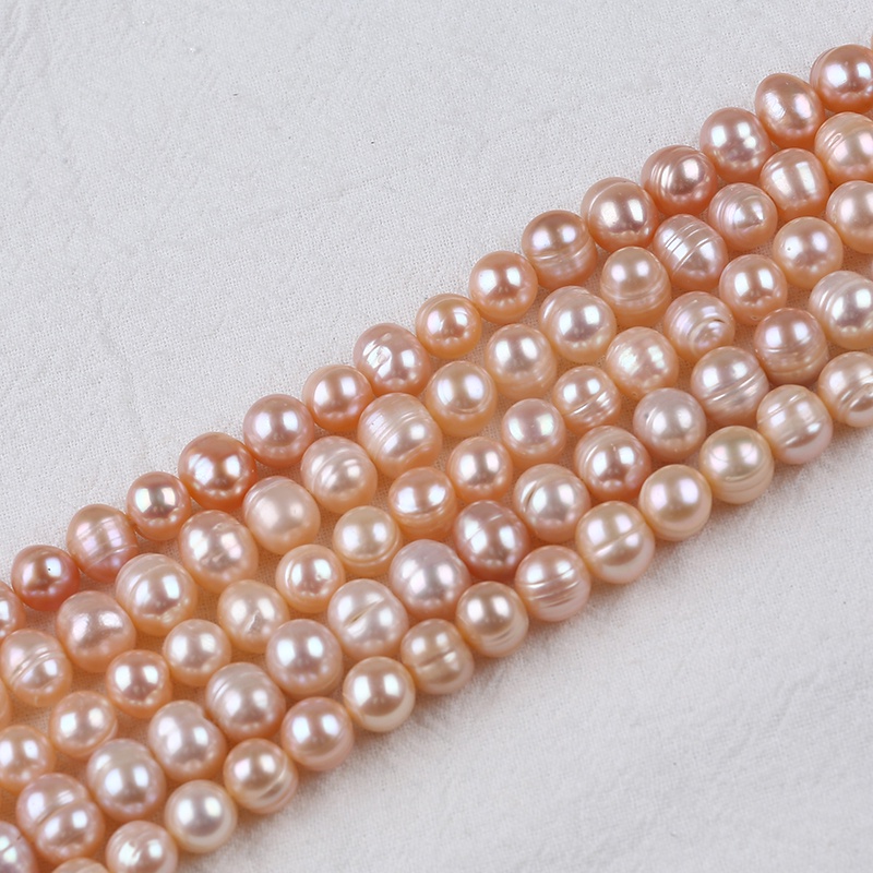 Chuỗi Hạt Ngọc Trai Tự Nhiên 8-9mm Màu Trắng / Hồng / Tím