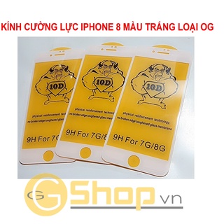 Kính cường lực iphone 8 màu trắng loại og