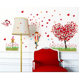 Decal dán tường đạp xe tình yêu