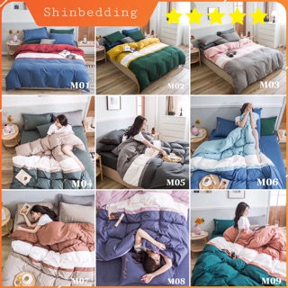 Set Chăn Ga Phối 3 Màu Cotton TC Cao Cấp Cực Sang Chảnh Bền Đẹp (9 Mẫu) [Shinbedding]