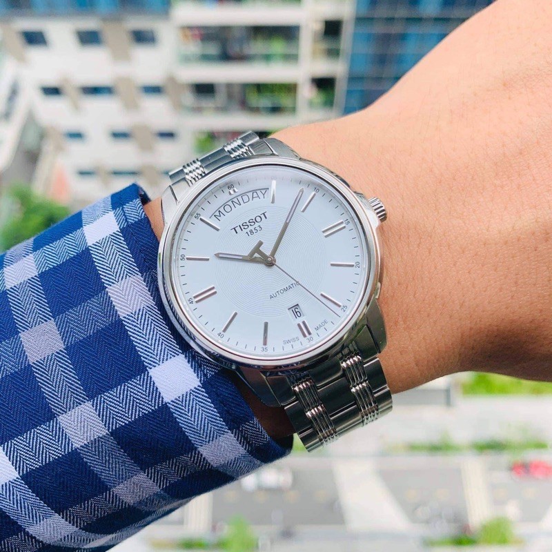 đồng hồ nam Tis.sot T-Classic DayDate White T065.