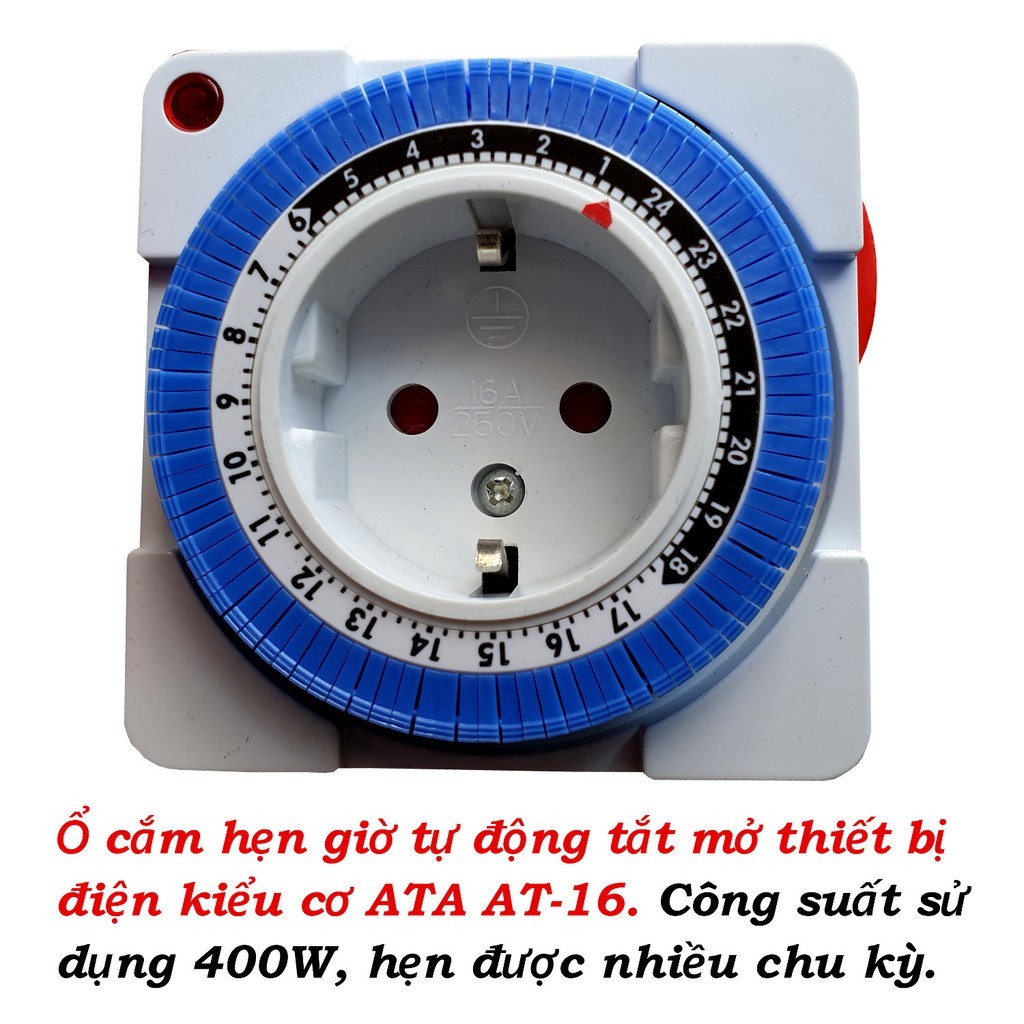 Ổ cắm hẹn giờ tắt mở kiểu cơ ATA AT-16