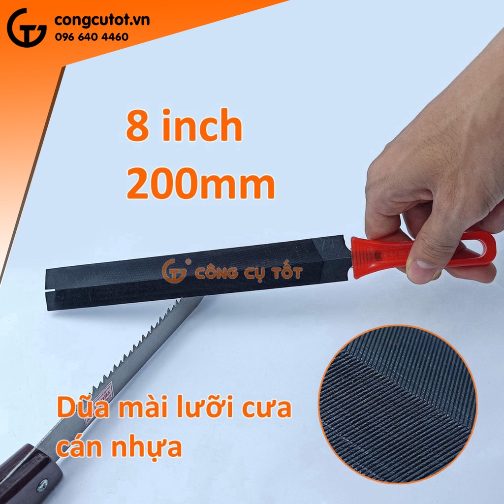 Dũa mài lưỡi cưa 8inch 200mm cán nhựa