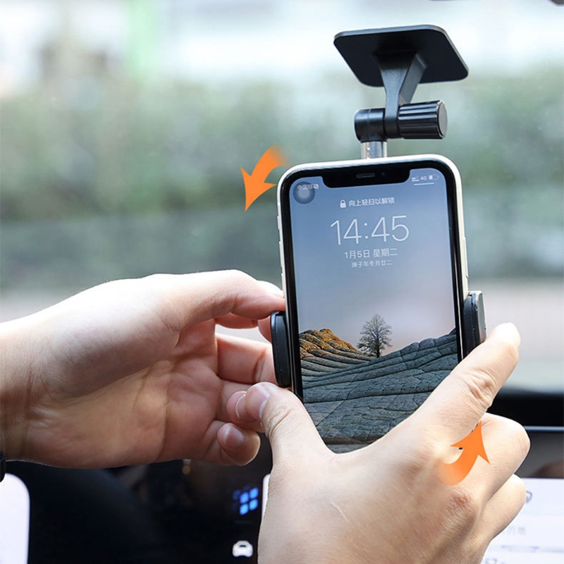 Giá đỡ điện thoại xoay 360 độ màu trắng/đen gắn gương chiếu hậu xe hơi
 | BigBuy360 - bigbuy360.vn