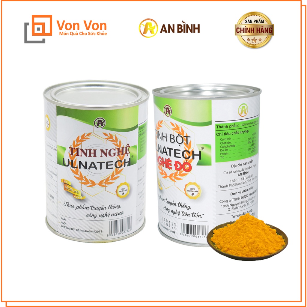 Combo 3 Hộp Tinh Bột Nghệ Đỏ ULNATECH 250gr-TBN Siêu Hấp Thu Nano Curcumin (Có Kiểm Nghiệm ATTP Và Chứng Nhận Của Viện)