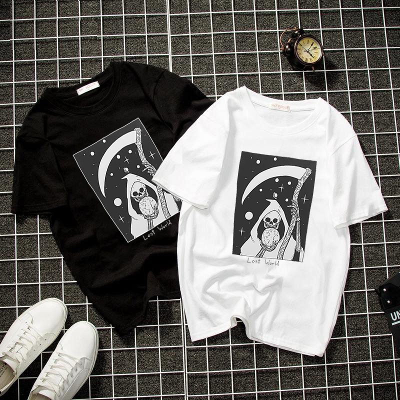 Áo thun unisex tử thần form rộng vải dày mịn 2019T951