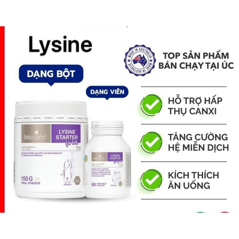 Lysine dạng bột và dạng viên tăng chiều cao, kích thích ăn ngon