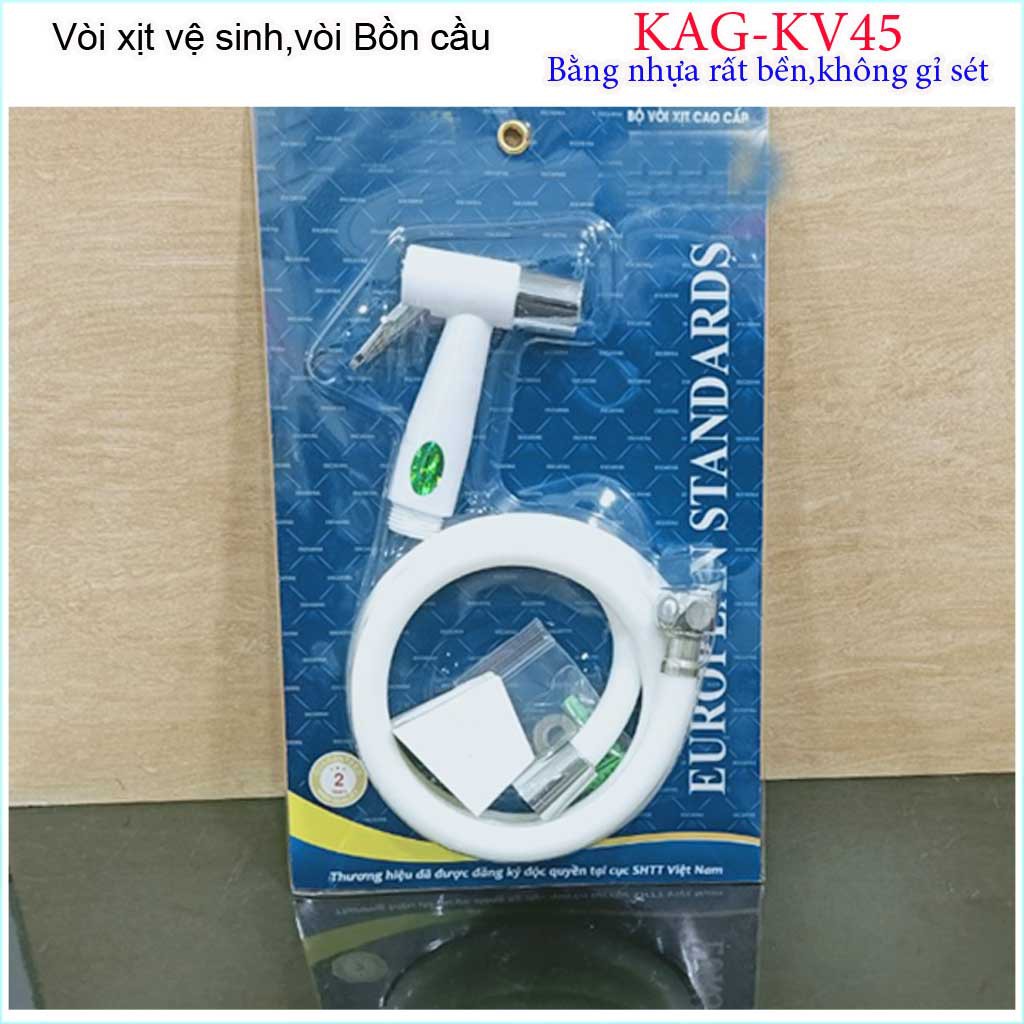 Vòi xịt vệ sinh nhà tắm Roca KAG-KV45, vòi xịt bồn cầu KAG-KV46 màu inox tia nước mạnh sử dụng tốt siêu bề