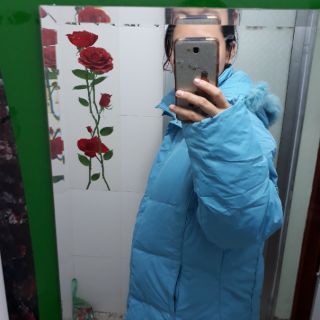 áo phao xanh lông vũ