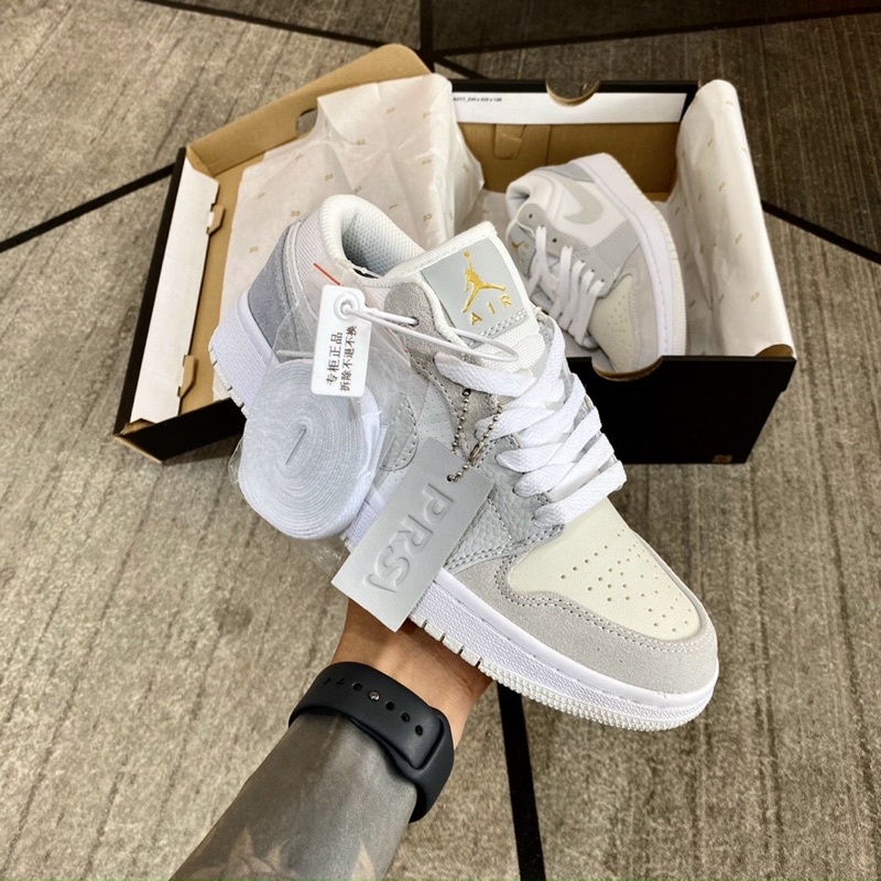 GIÀY JD1 LOW PARIS XÁM GREY DA THẬT LAI AU