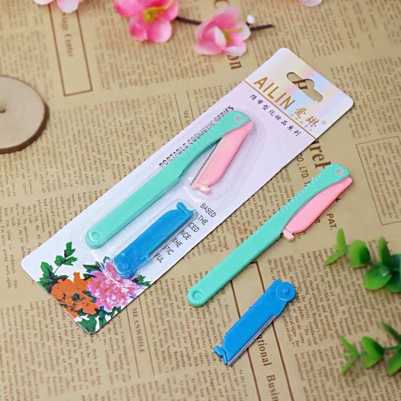 (Bán Buôn – Sỉ) Bộ dao cạo tỉa lông mày 2 lưỡi Ailin – Yukimishop Rẻ Vô Địch