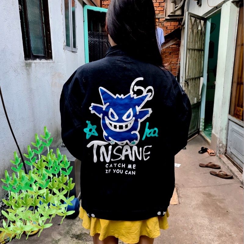 Áo khoác jeans đen TN SANE  nam nữ sumisu shop