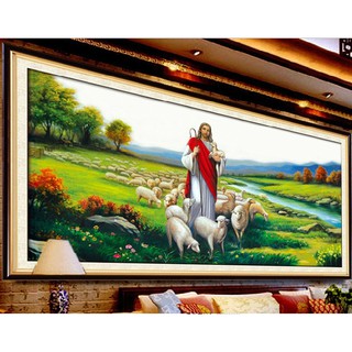 [ Sale sốc] Tranh đính đá chúa đàn cừu 1mx60cm