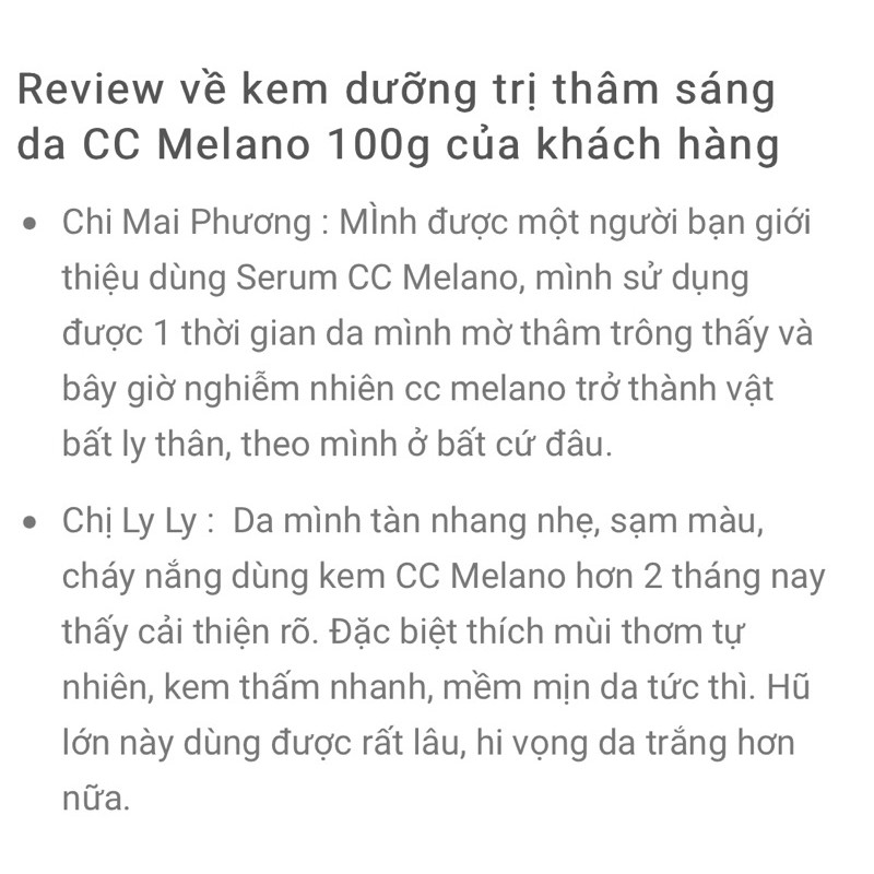 Kem dưỡng da CC Melano Brightening Gel Nhật Bản 100g