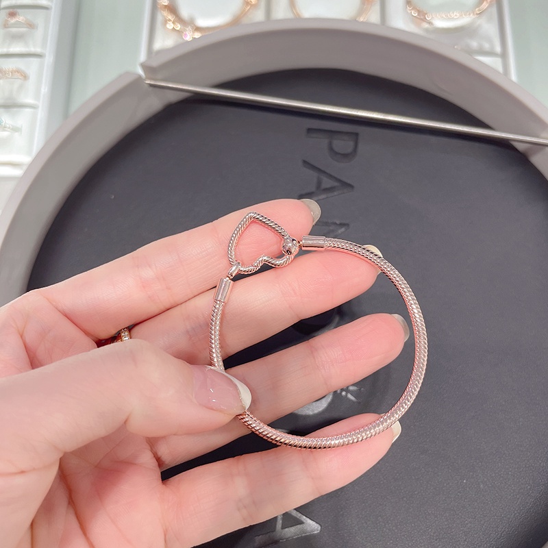 Vòng Tay Mạ Vàng Hồng Đính Trái Tim