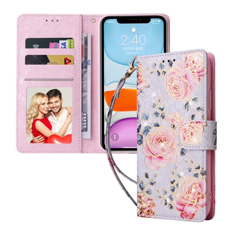 Sang Trọng Bao Da Điện Thoại pu Hình Hoa Và Bướm Cho iphone 14 pro 13 11 13 mini xr xs max x xs 13 pro Ốp