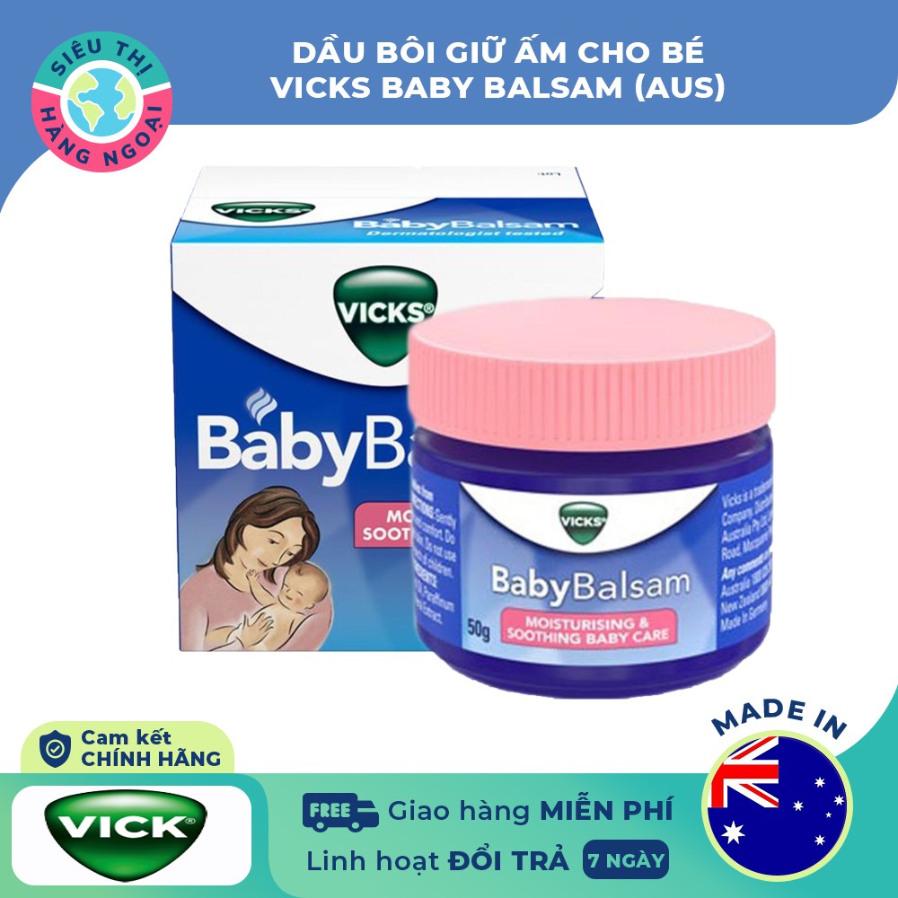 Dầu Vicks Baby Balsam Úc Bôi Ấm Ngực Cho Bé