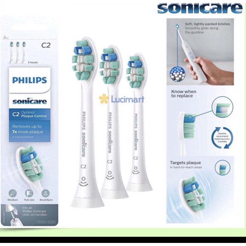 Đầu bàn chải điện Philips Sonicare C2 hộp 2 đầu