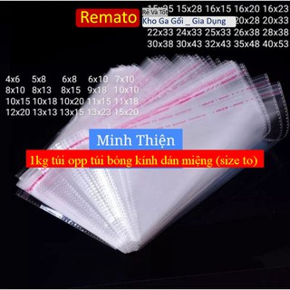 1kg túi opp túi bóng kính dán miệng (size to)