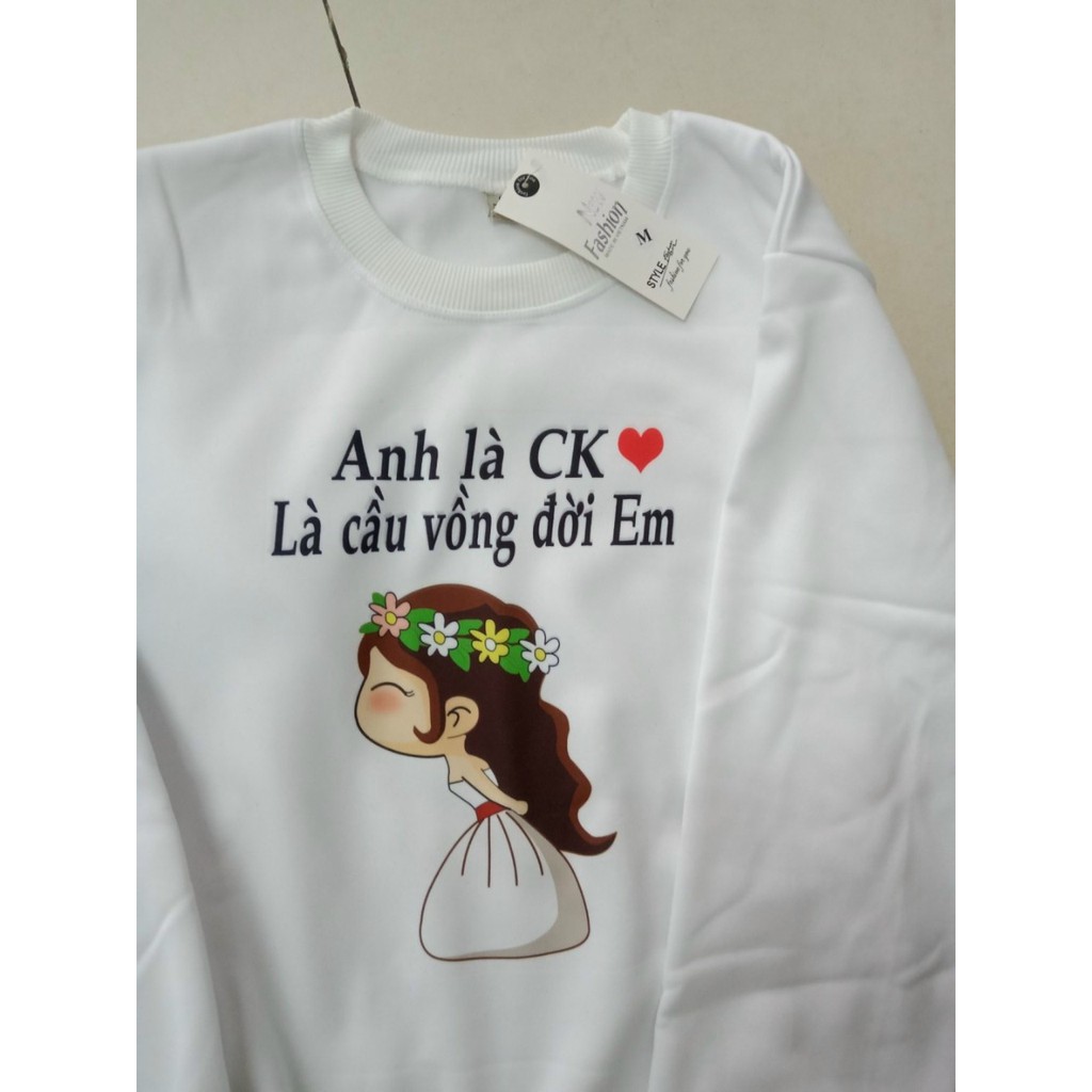 áo nỉ bông tay dài, in theo yêu cầu