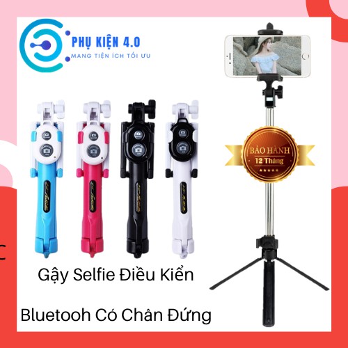 Gậy Selfie Bluetooth  (Chụp Ảnh) 3 Chân, Điều Kiển Bluetooh Chụp Ảnh Quay Video Từ Xa