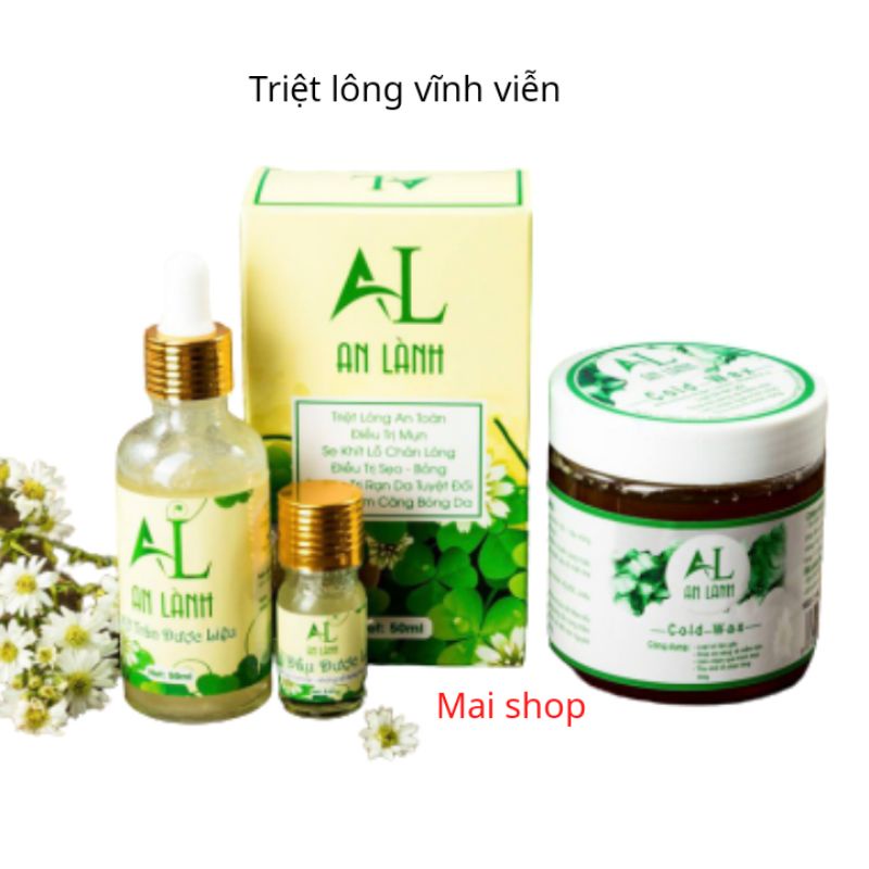 Combo triệt lông An Lành gồm gell wax + mỡ trăn + tinh dầu + giấy và que gỗ