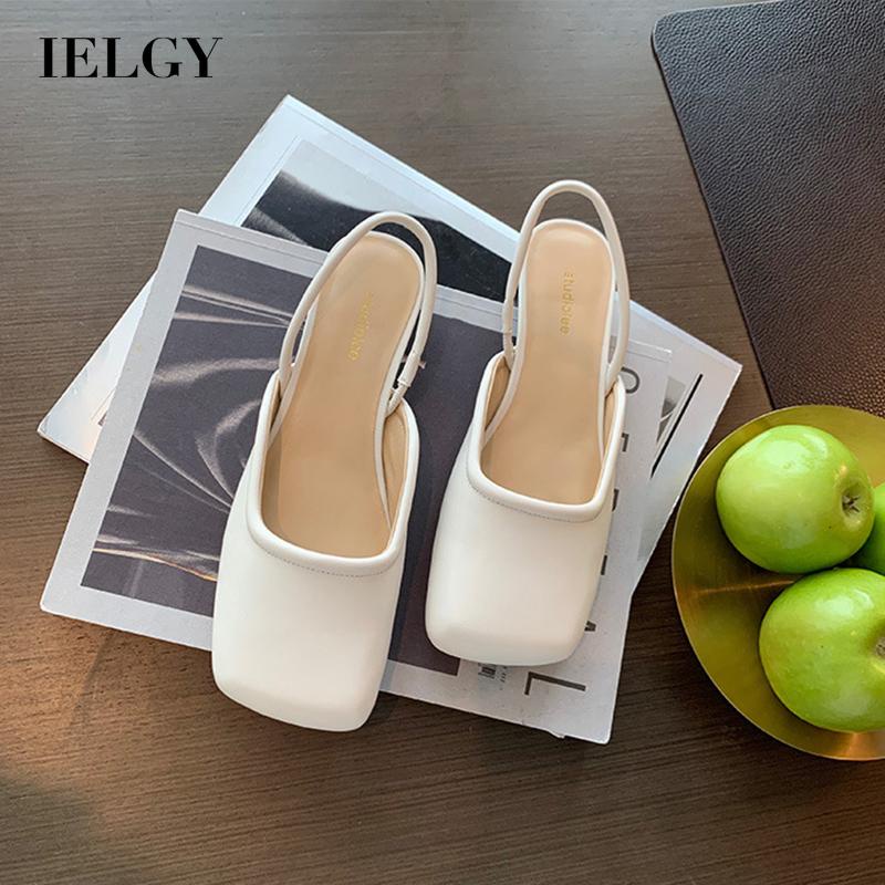 Giày sandal IELGY mũi vuông co giãn dễ phối đồ cho nữ