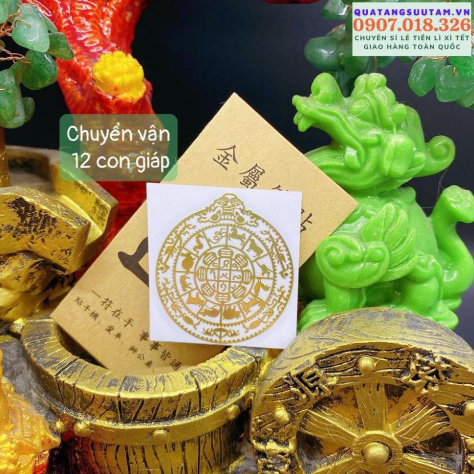 Miếng dán chuyển vận 12 con giáp CHUYỂN VẬN để ví, ốp dán điện thoại máy tính bảng