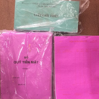 Giấy giới thiệu, sổ quỹ tiền mặt, hoá đơn Khổ A4