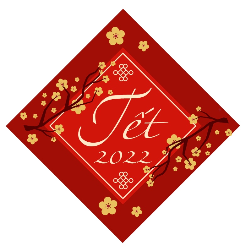 Combo 100 tem tết hình trám size 5x5 chúc mừng năm mới 2022,Tem dán hộp, hũ, chai, lọ đựng mứt Tết, khô, hộp quà tặng