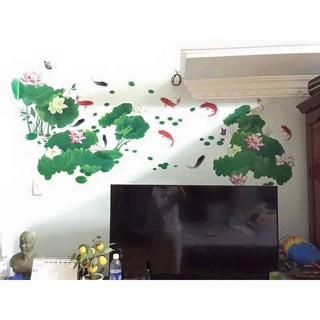 decal dán tường hoa sen