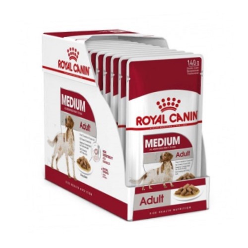 [CHÍNH HÃNG] ROYAL CANIN - THỨC ĂN ƯỚT CHO CHÓ MEDIUM ADULT - GÓI 140G