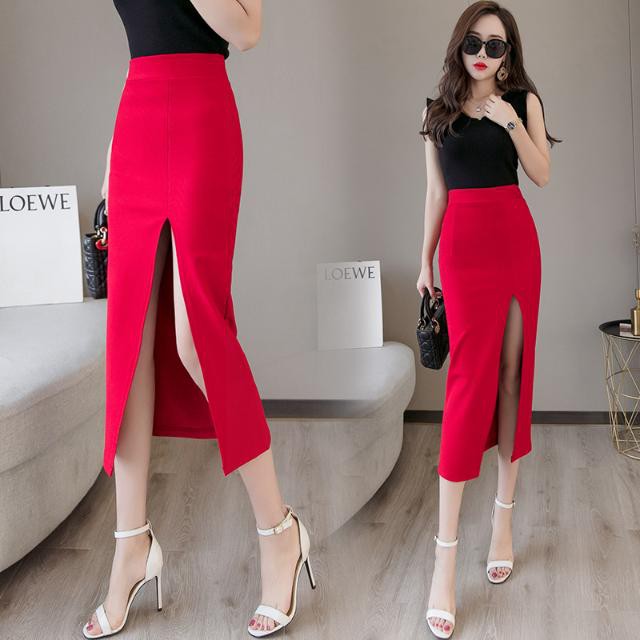 Chân váy maxi xẻ tà thời trang mùa hè công sở gợi cảm cho nữ