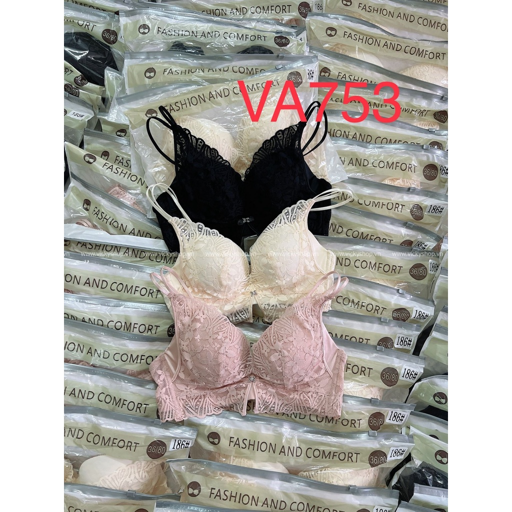 Áo lót ren cao cấp mút dày gần 6 cm cứu tinh ngực lép , mút trọn ngực , ngực nhỏ lên ko bị hở .VA753