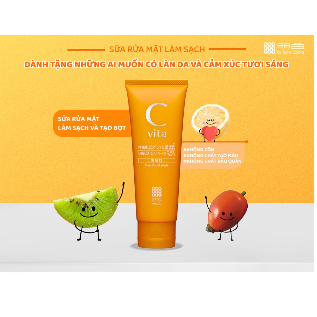 Meishoku C vita Clear Facial Wash - Sữa rửa mặt sáng da Cvita