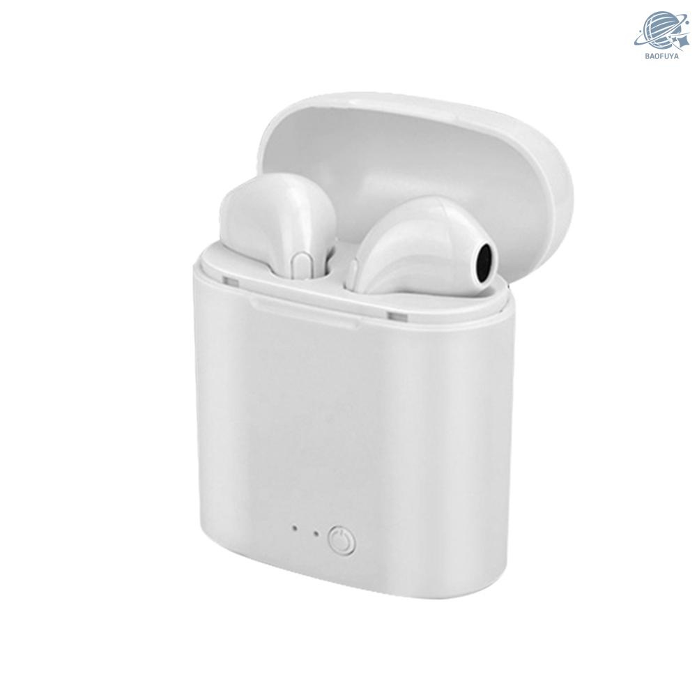 BF i7s TWS True Wireless Bluetooth Earphones Invisible Headphones In-ear Stereo Music Earbuds Multi-point Connection Hands-free w/ Mic Charging Box Compatible with iPhone Android Phones