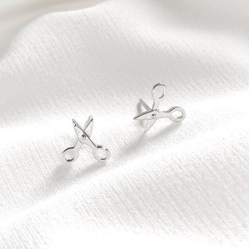 Khuyên Tai Bạc CaoBac Jewellery Cho Nữ Đơn Giản Hình Chiếc Kéo Basic