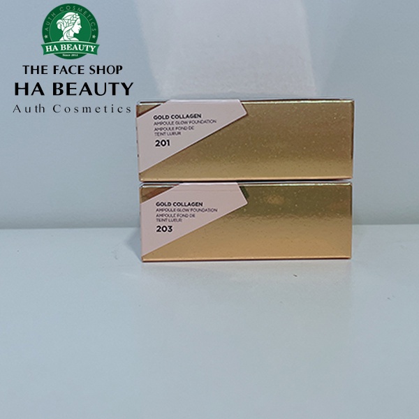 Phấn nền trang điểm dạng nén chống nắng The Face Shop fmgt Gold Collagen Ampoule Glow Foundation 10g SPF50+PA+++