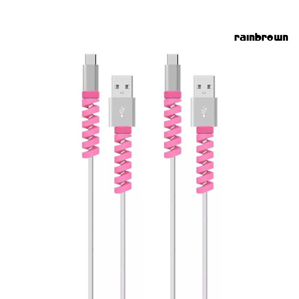 Phụ kiện bảo vệ cáp sạc USB bằng silicon dạng xoắn ốc cho iPhone