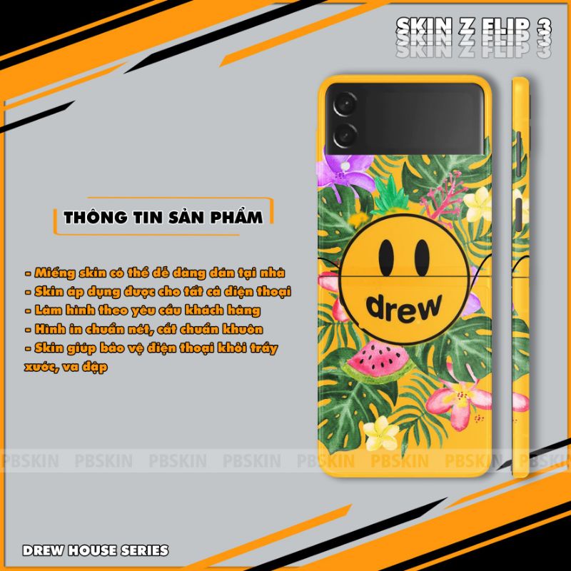 Skin dán full lưng viền samsung zflip, z flip 3 , samsung Flip 4 in hình cute
