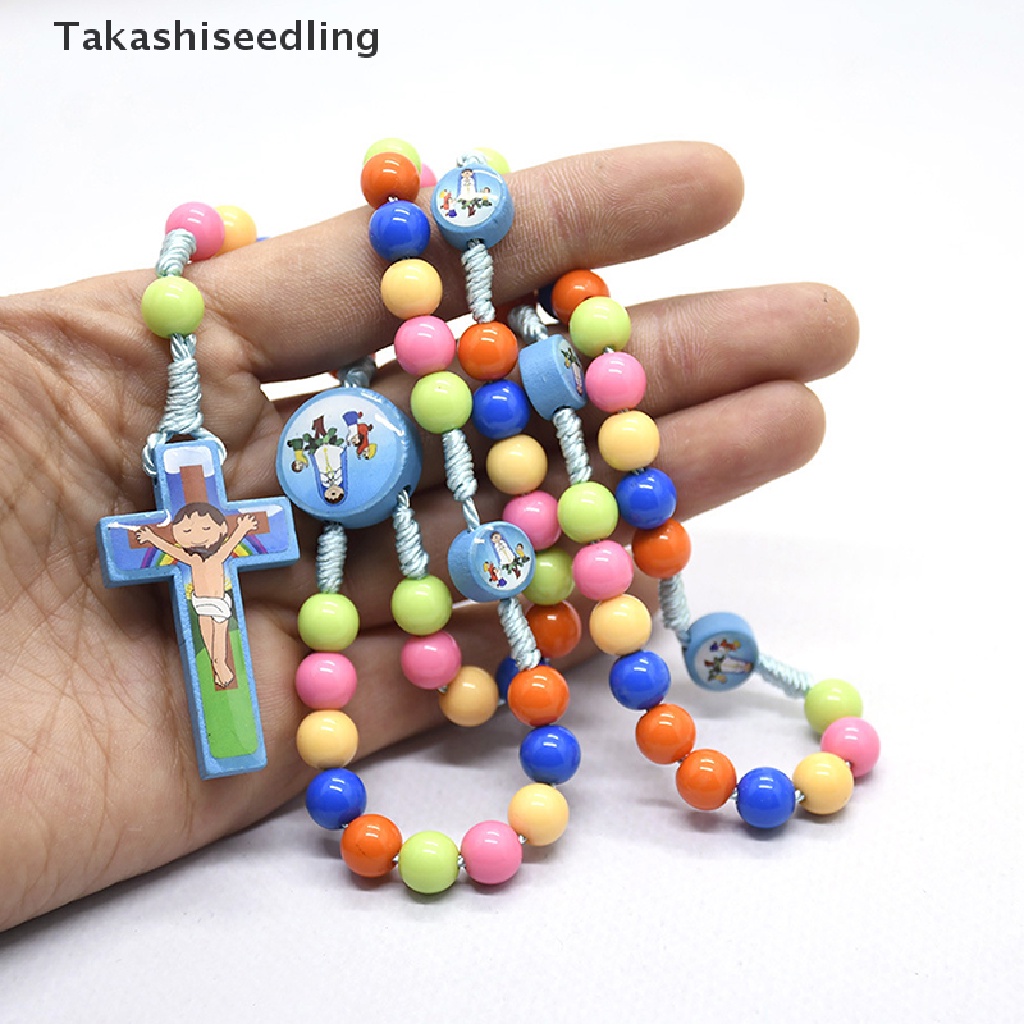 (Takashiseedling) Vòng cổ Chuỗi Hạt Mặt Thánh Giá Hoạt Hình Công Giáo