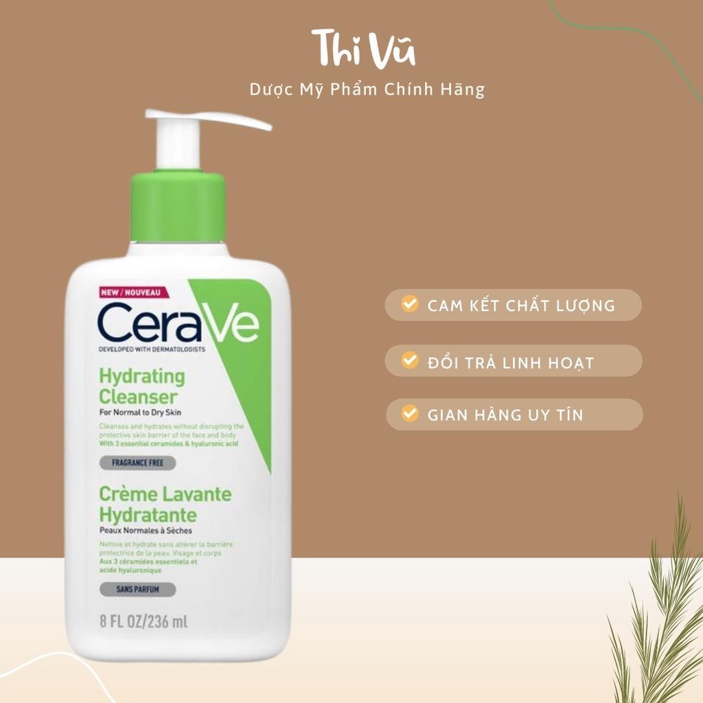Sữa rửa mặt cho da dầu mụn khô nhạy cảm Cerave Pháp - Thi Vũ