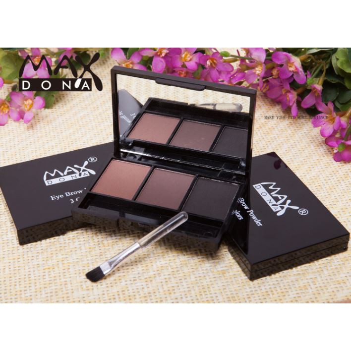 Bột tán lông mày hộp 3 ô Maxdona | BigBuy360 - bigbuy360.vn