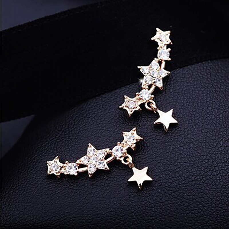 Khuyên tai ngôi sao đính đá phong cách thanh lịch dành cho nữ