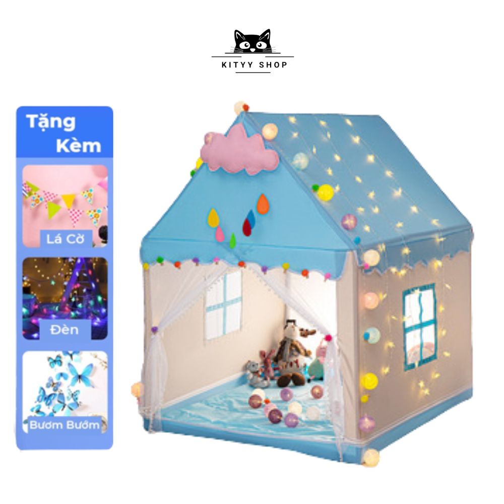 Lều công chúa hoàng tử trẻ em cho bé chơi trong nhà chất vải dày dặn Linda
