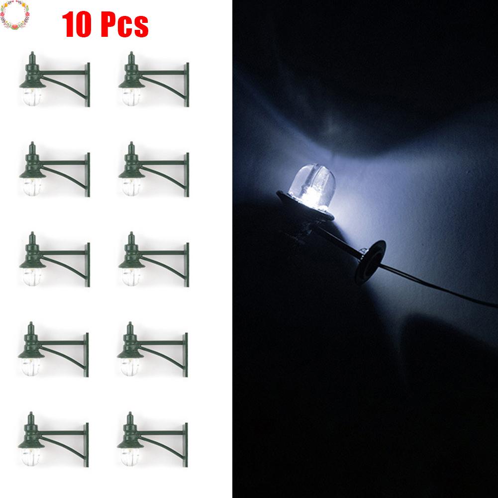 10 Đèn tường mô hình bàn cát A Phần ánh sáng trắng xanh 1:87 Đèn tường ánh sáng trắng 3V / 12V chất lượng cao