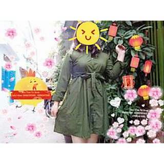 ĐẦM SƠ MI XÒE THẮT NƠ EO